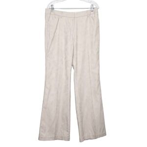 Express Design Studio Editor Women's Ivory Dress Pants Size 10 Wide Leg Tapestry